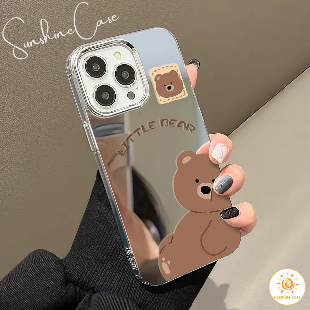 ส่งจากไทย เคสไอโฟน15 หมีสีน้ำตาล น่ารัก เคสกระจกเงาขาตั้งใช้กับIPhone11 12 13 14 15 16 Pro PROMAX 7/8PLUS X XR XS SE2020 - รูปที่ 3