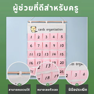 COD ปฏิทินออมเงิน 30 กริด วัสดุผ้าใบ ช่องเสียบธนบัตร สามารถแขวนได้ DIY