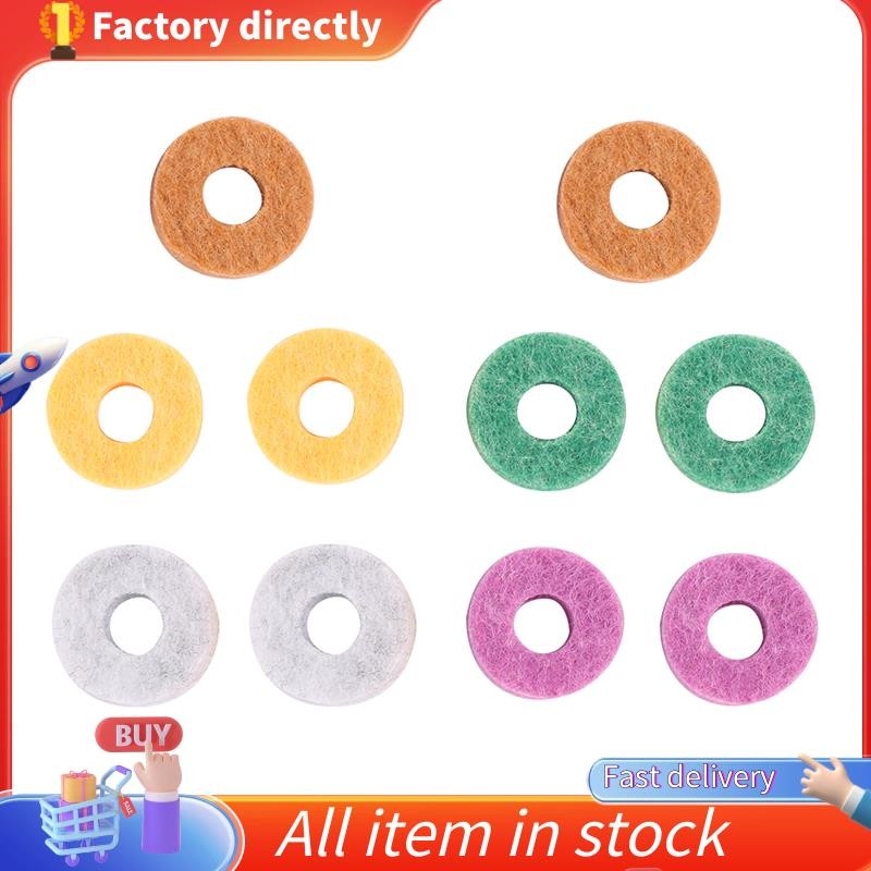 10 ชิ้น/แพ็ค Cymbal Stand Felt เครื่องซักผ้า Pad เปลี่ยนรอบนุ่มสําหรับกลองชุด Cymbals (สีสุ่ม)