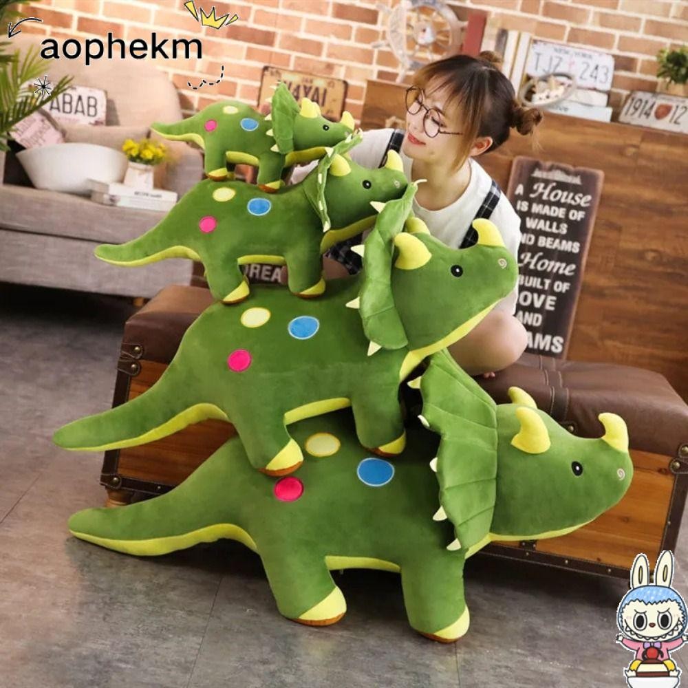 Aophekm Triceratops ของเล่นตุ๊กตาไดโนเสาร์นุ่มขนาดใหญ่ 40/60 ซม. ของขวัญสร้างสรรค์สําหรับเด็กหญิงชาย