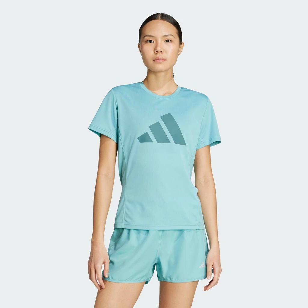 adidas วิ่ง เสื้อยืด Run It ผู้หญิง สีเทอร์คอยส์ JM5758