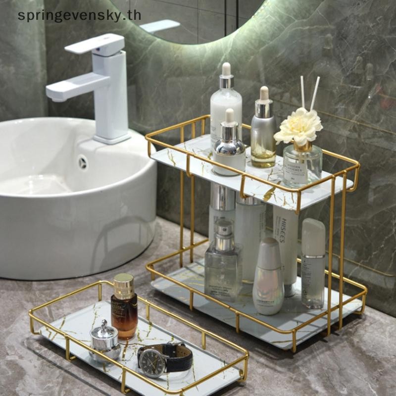 Springevensky Multilayer Bathroom ชั้นวางของแบบไม่ต้องเจาะชั้นวางของในห้องน้ําชั้นเก็บของอาบน้ําวงเล็บองค์กรแขวนชั้นเก็บของเดสก์ท็อปใหม่