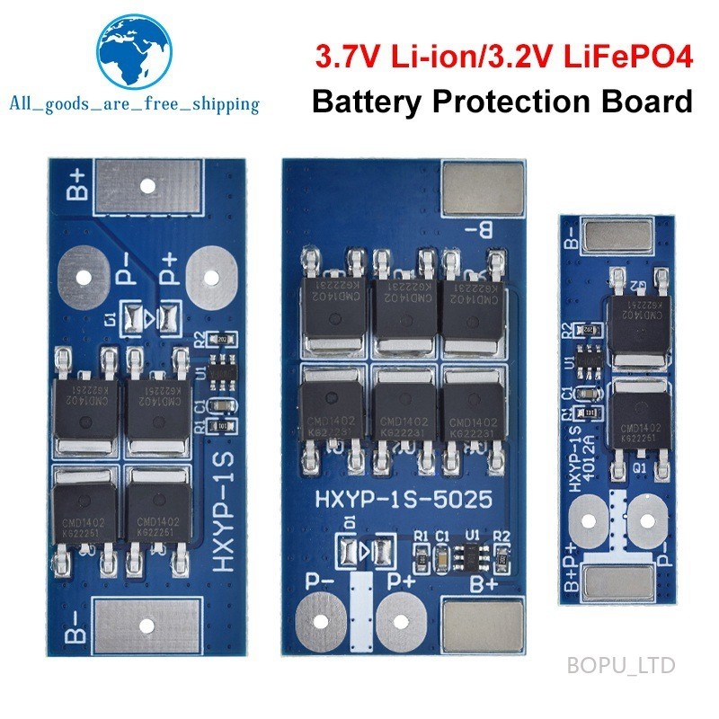 BMS 1S 12A 16A 24A 3.2V LiFePO4 / 3.7V แบตเตอรี่ลิเธียมป้องกัน 18650 4.2V แรงดันไฟฟ้าการชาร์จ/วงจรสั้น