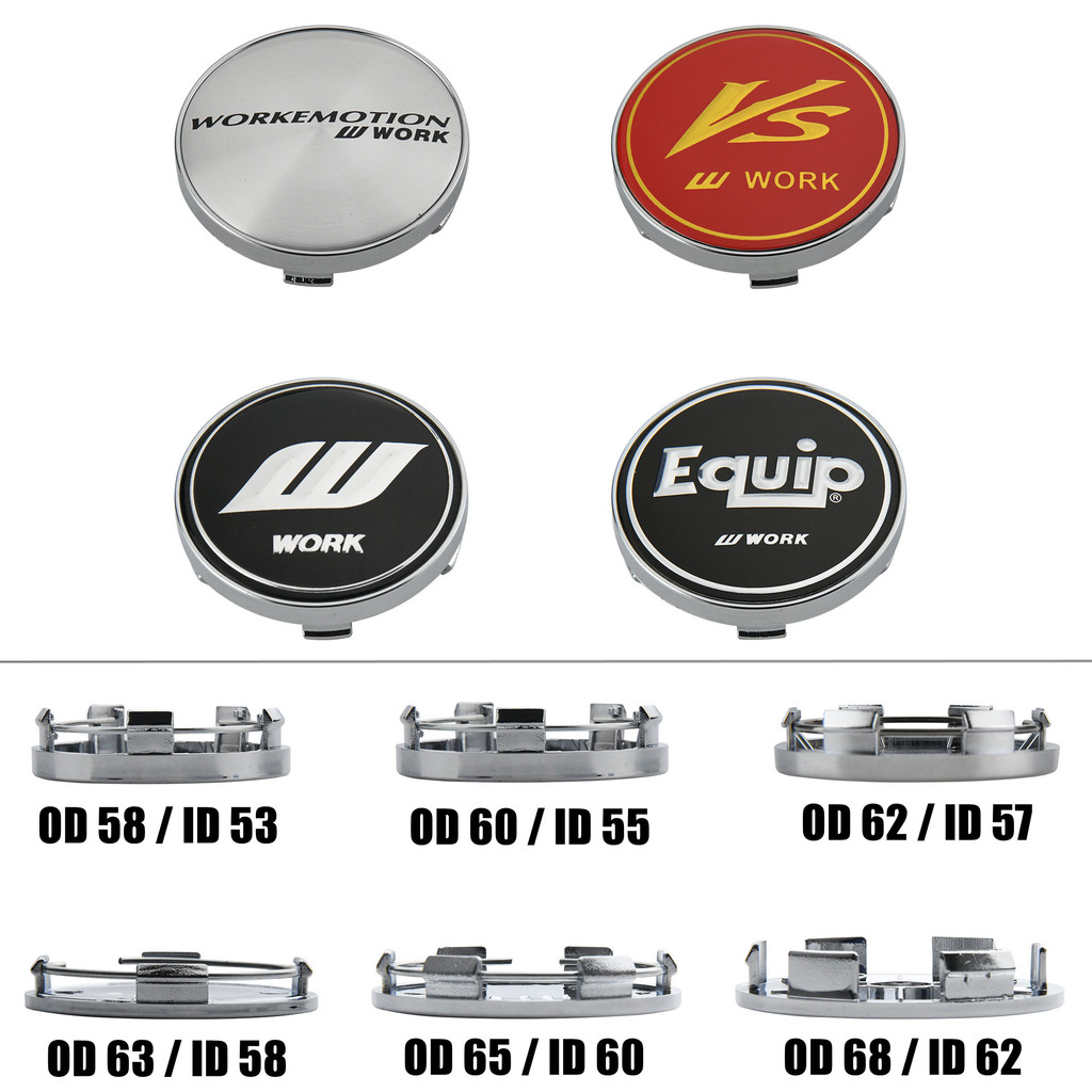 4ตัว 58มม ฝาครอบล้อ work emotion ฝาปิดดุมล้อ 60มม ฝาครอบดุมล้อ equip vs 62มม ฝาดุมล้อ 63มม 65มม