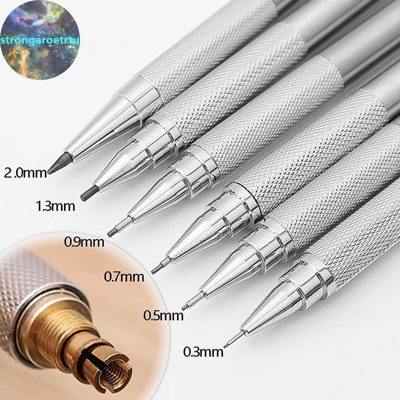 Strongaroetrtu 2B โลหะดินสอ 0.5/0.7/0.9/1.3/2.0 มม.ปากกาอัตโนมัติ Art วาดดินสอ Office School Supply 