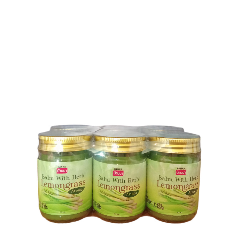Banna ยาหม่องสมุนไพร ตะไคร้ Lemongrass Herbal Balm บรรเทาปวด ลดแมลงกัด บรรเทาเมื่อยล้า