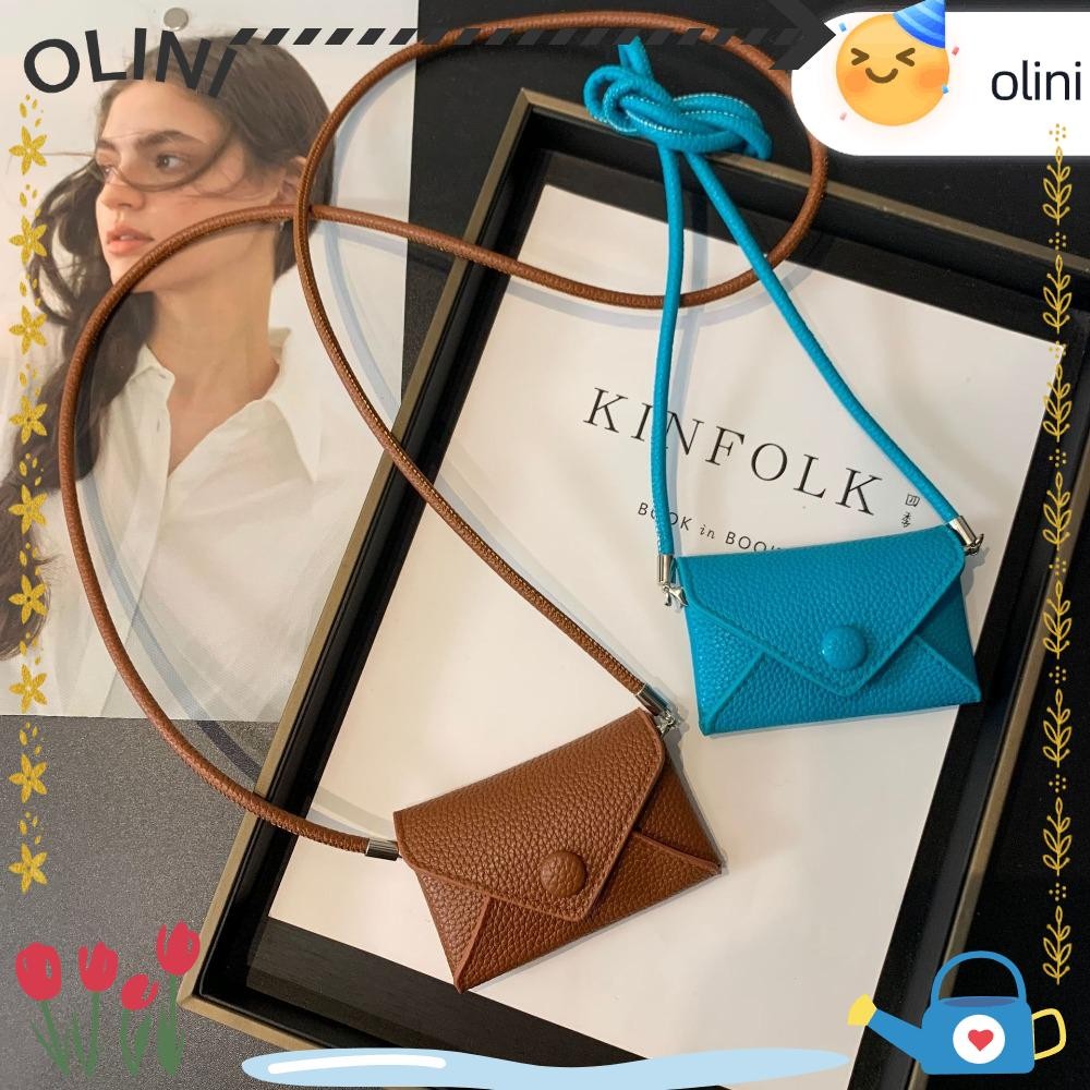 โอลินี กระเป๋าเก็บของ, กระเป๋าสะพายไหล่ขนาดเล็ก, กระเป๋าใส่เหรียญมัลติฟังก์ชั่นหนัง ปู่ สีทึบ