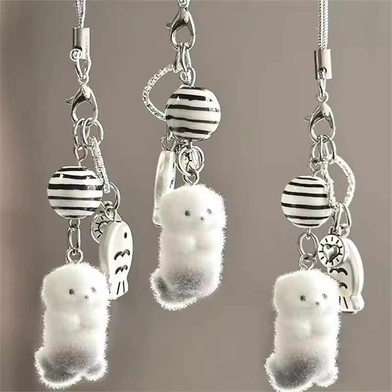 เกาหลีน่ารัก 3D Otter โทรศัพท์ Charm จี้พวงกุญแจสําหรับ iPhone Universal Chain สายคล้องโทรศัพท์ Lanyard ของขวัญจี้ – โปรปัง