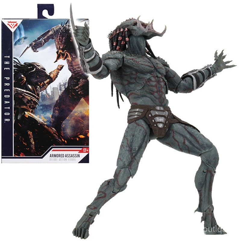 [จัดส่งในวันเดียวกัน] NECA Predator 2018 เวอร์ชันภาพยนตร์ Predator ฟิกเกอร์แอคชั่นเคลื่อนย้ายได้ขนาด