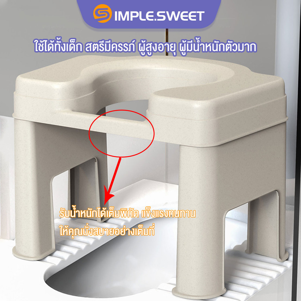 เก้าอี้ส้วมผู้ใหญ่หนากันลื่นปลอดภัยแข็งแรงทนทานเหมาะคนท้องและผู้สูงอายุใช้ง่ายในบ้านพรีเมียม