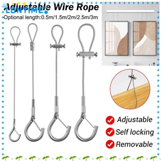 LONTIME เชือกลวด พร้อมล็อค เชือกเส้นเล็กแขวนสแตนเลส เชือกแขว…