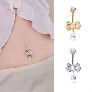 HWETR Heart Bow Zircon Belly ปุ่มแหวน Navel เจาะ Rhinestone …