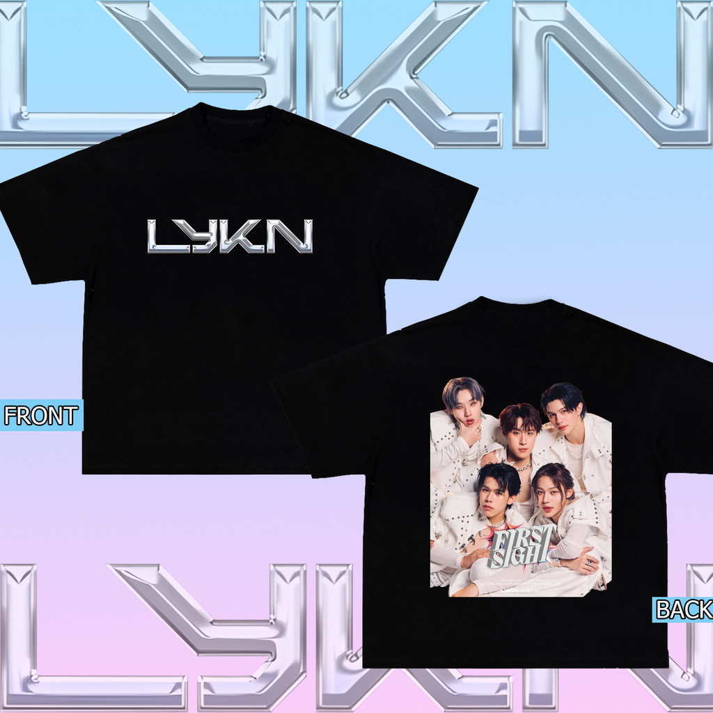【e.s.h Shop】 2025 ‘ทัก (FIRST SIGHT)’ - LYKN T-pop T-shirt S-5xl เสื้อยืดผู้หญิงพิมพ์ลายคอตตอนแท้ คอ