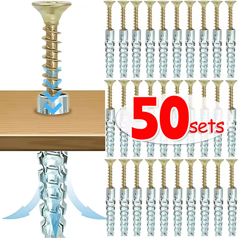 10/30/50Sets Expansion Self Tapping Screws - เจาะปลั๊ก Fastener Bolt Anchors