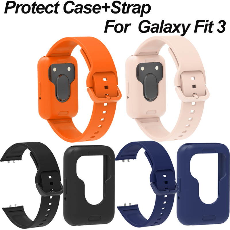 สายรัด + เคสสําหรับ Samsung Galaxy Fit 3 ซีรีส์สี Smart Band Fit3 Sport Band 4 สี