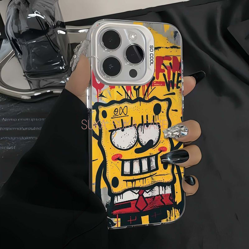 SpongeBo Graffiti case OPPO series Compatible For-Oppo-A8-A18-A15-A16-A57-A55-A38 A3S A5 A12E A33 A5