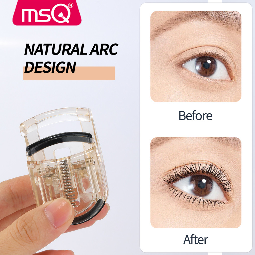 MSQ โปร่งใส Mini Fash Eyelash Curler แบบพกพา Travel Eye เครื่องมือความงาม Long Lasting Natural Curl Eyelash Curler