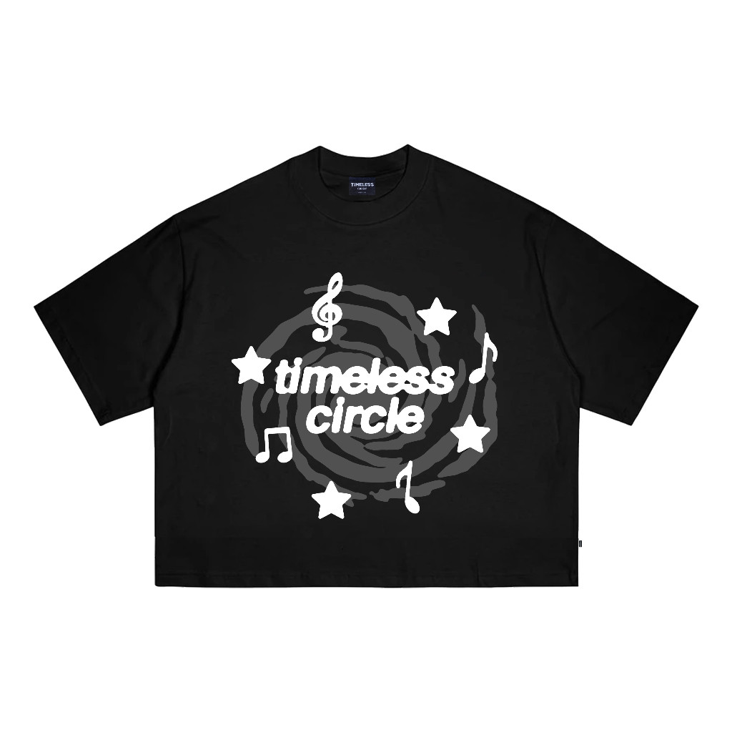 เสื้อยืด EC | Boxy Fit | Vortex Puff Ink | Crop Boxy Oversize สีดํา | เสื้อยืดผู้ชายและผู้หญิง