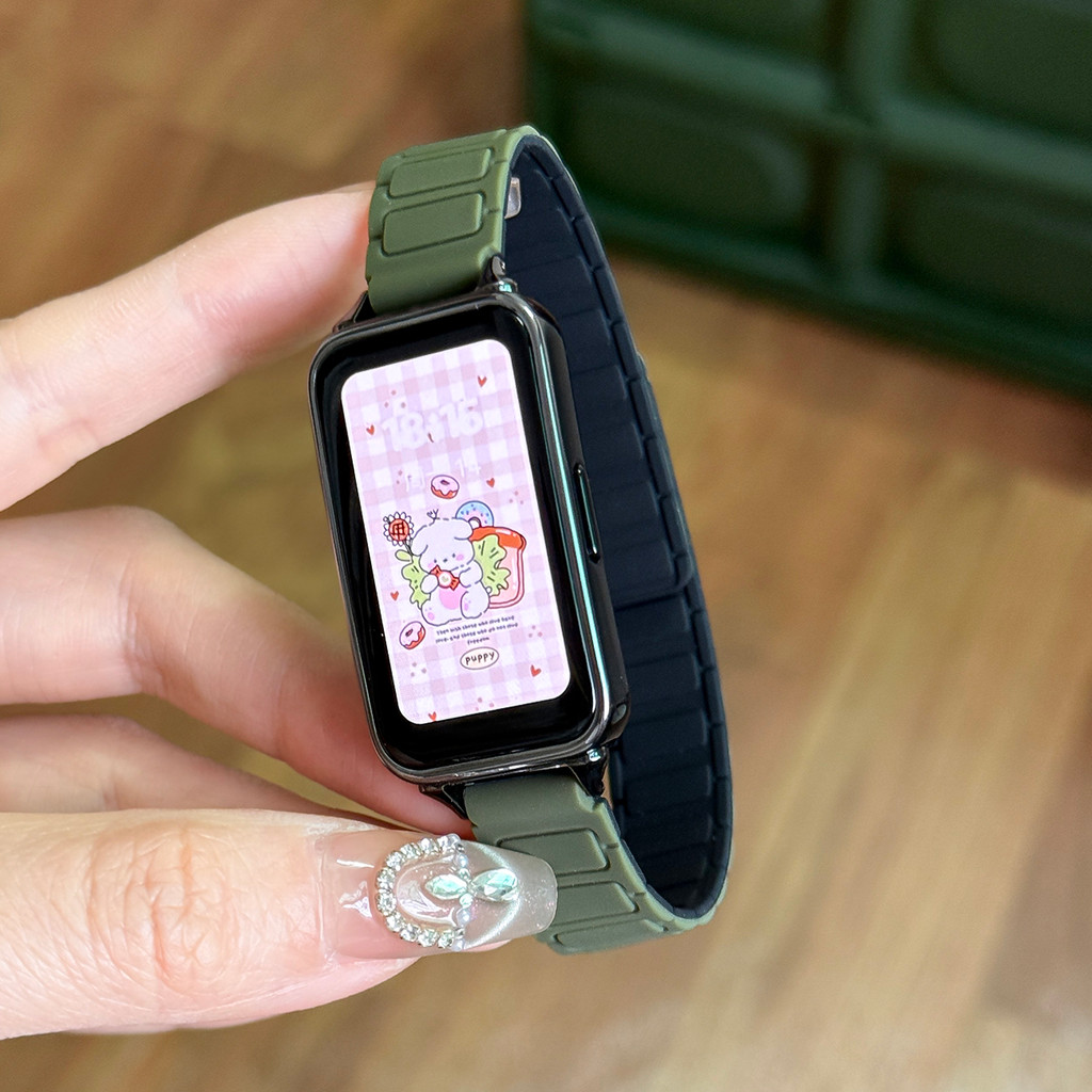 สายรัดห่วงแม่เหล็กสําหรับ Huawei Band 10 9 NFC อุปกรณ์เสริมสายรัดกีฬาสําหรับ Huawei Band 8 สร้อยข้อมือซิลิโคน - รูปที่ 7