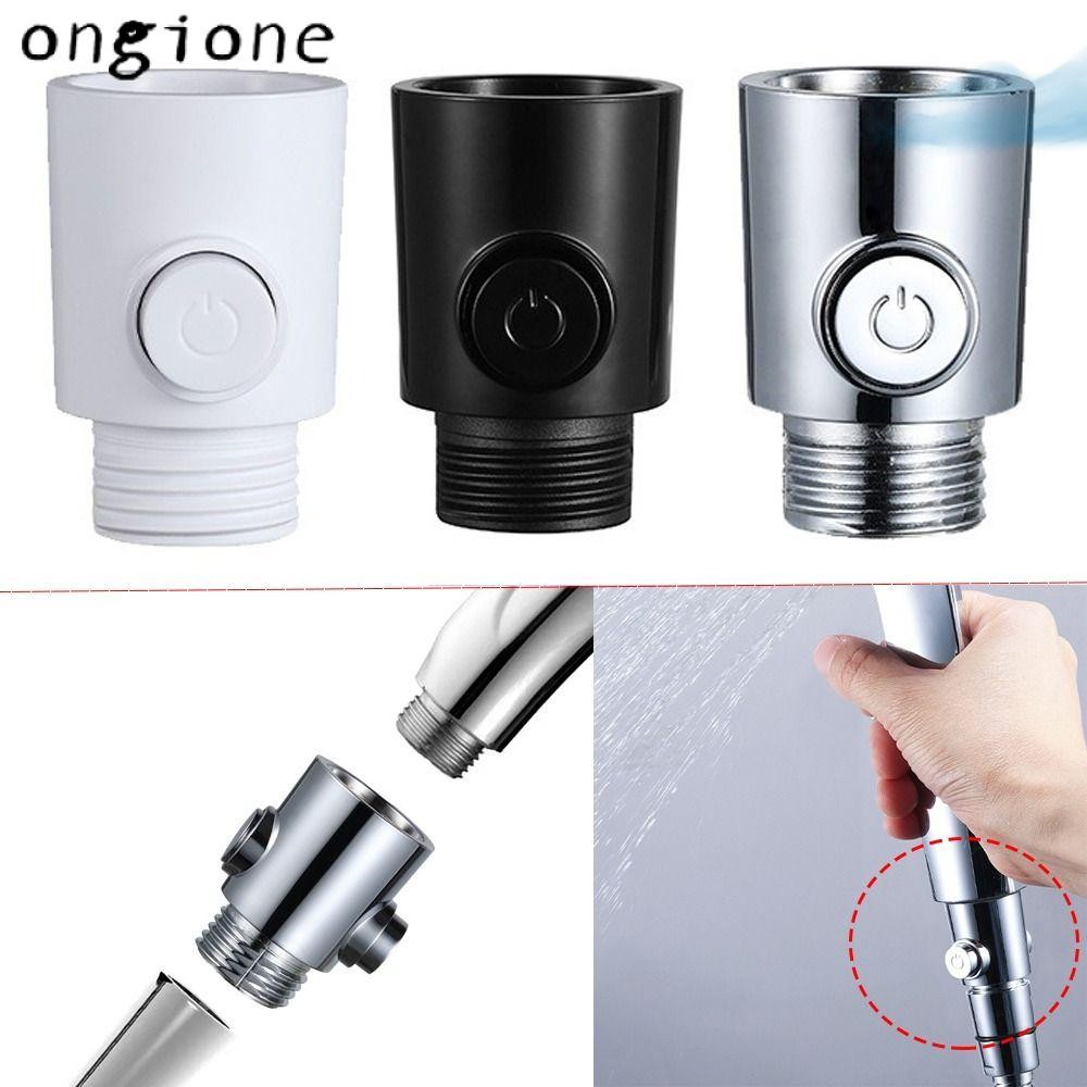 ONGIONE หัวฝักบัวแขน Diviter, พลาสติกแรงดันน้ําควบคุมวาล์วหยุดน้ํา, แบบพกพา One-Button Flow Limiter Water Flow Regulator ชิ้นส่วนห้องน้ํา