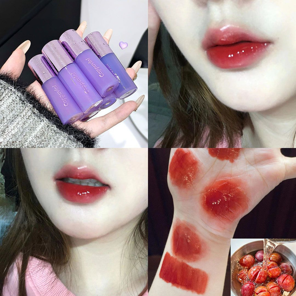 Cappuvini Water Drop Glass ลิปสติก Water Gloss Mirror Whitening Student Lip Glaze