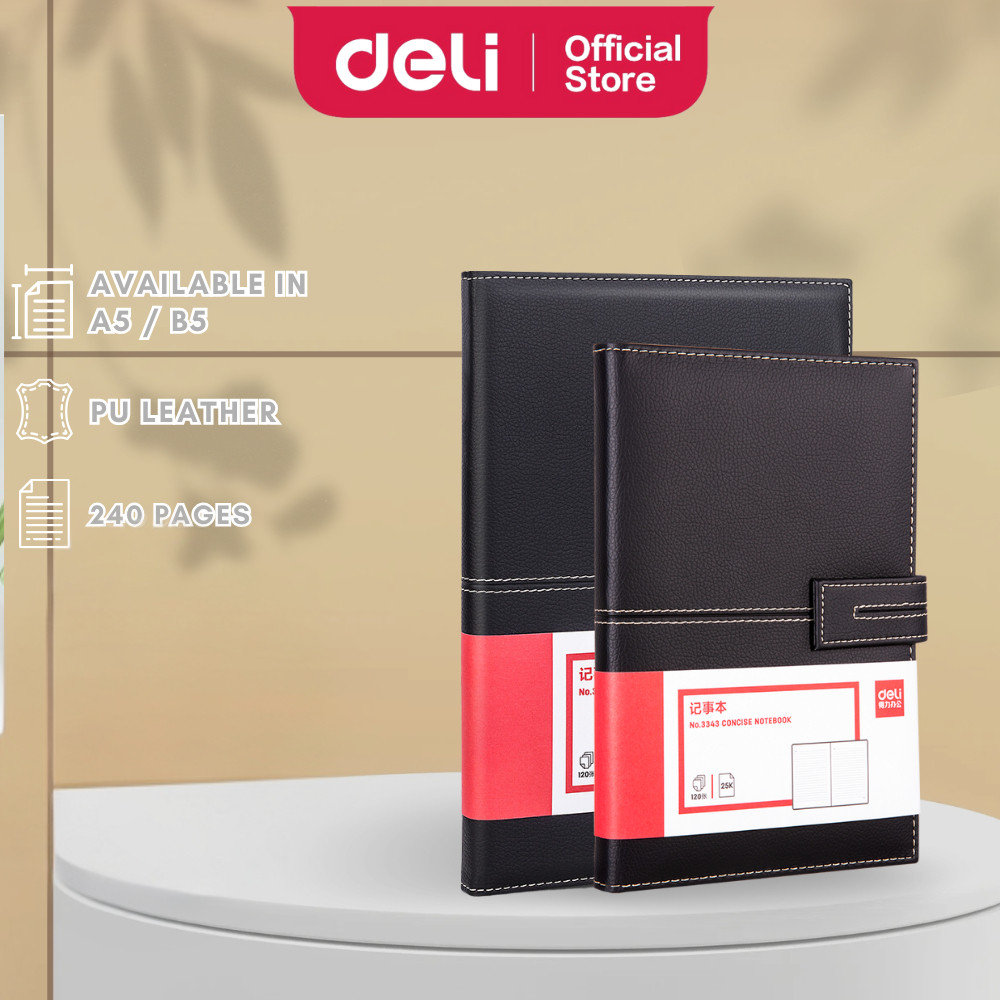 สมุดปกหนัง Deli (A5/B5) 240 หน้า