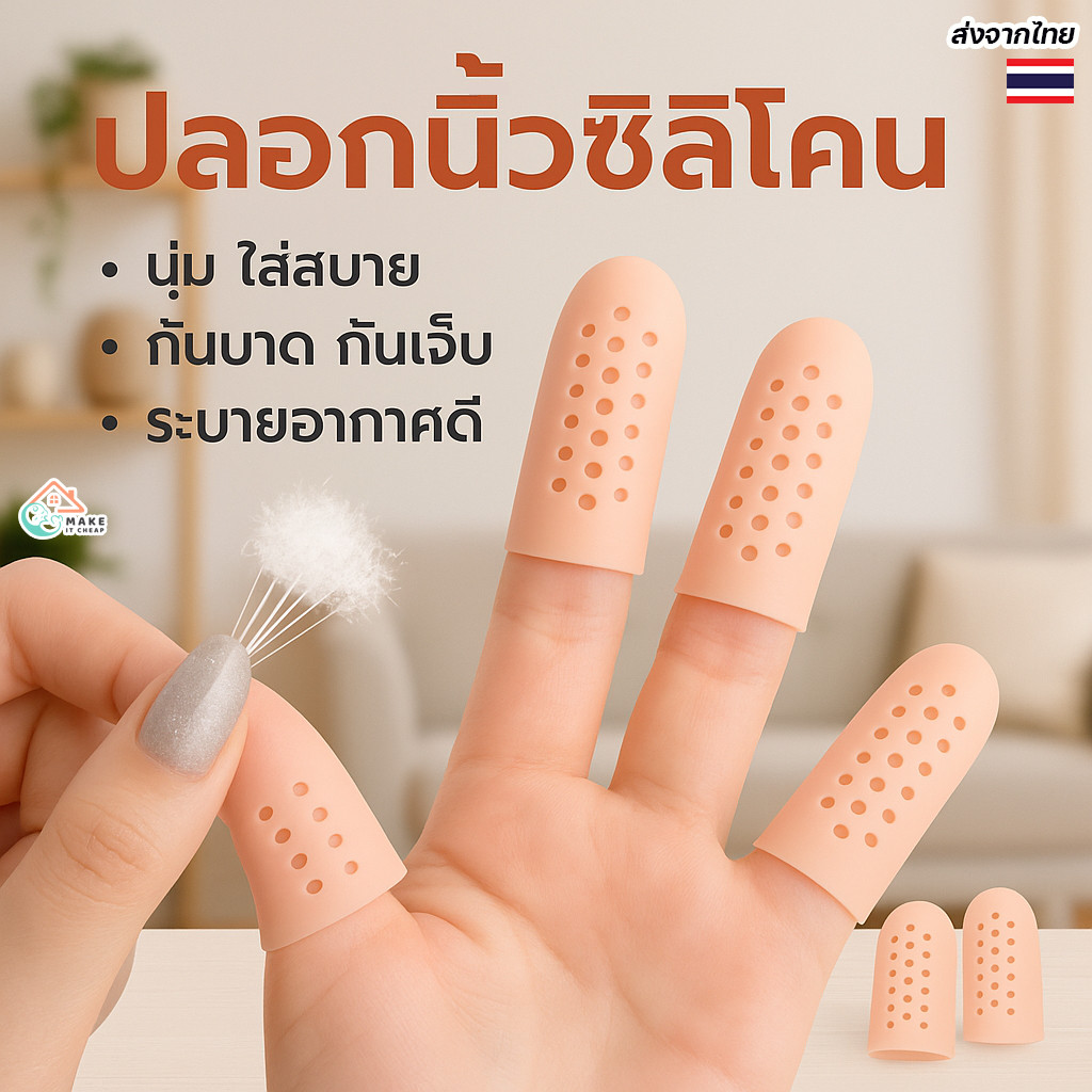 ปลอกซิลิโคนสวมนิ้วมือเท้า กันเสียดสี ลดปวด แพ็ค 2 ชิ้น มีรูระบายอากาศ ยืดหยุ่นดี