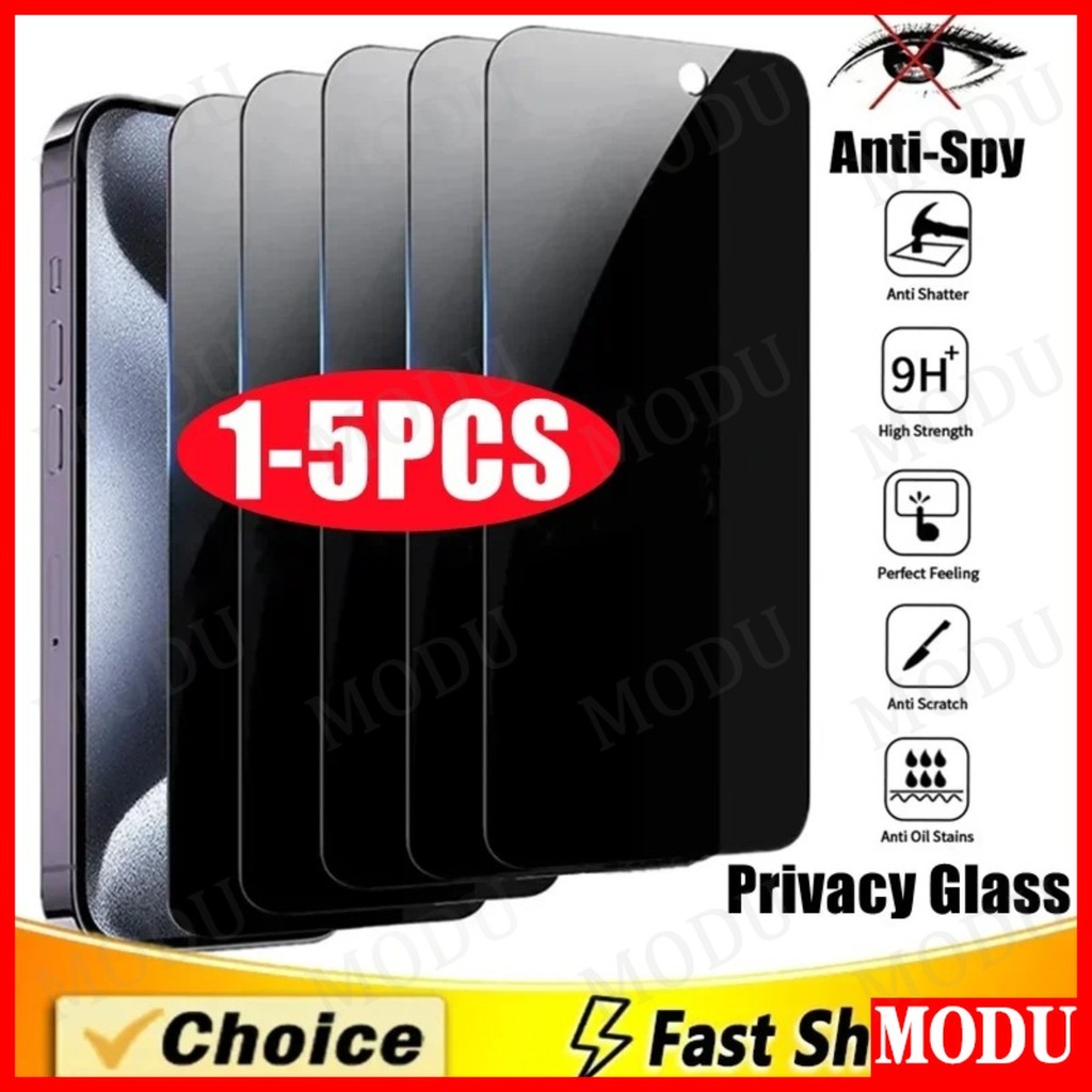2-5PCS Anti-Spy ความเป็นส่วนตัวกระจกนิรภัยป้องกันหน้าจอสําหรับiPhone 16 16E 11 12 13 14 15 Pro Max XS Max XR X 6 7 8 Plus SEคลุมทั้งหมดAnti Spyความเป็นส่วนตัวกระจกนิรภัย
