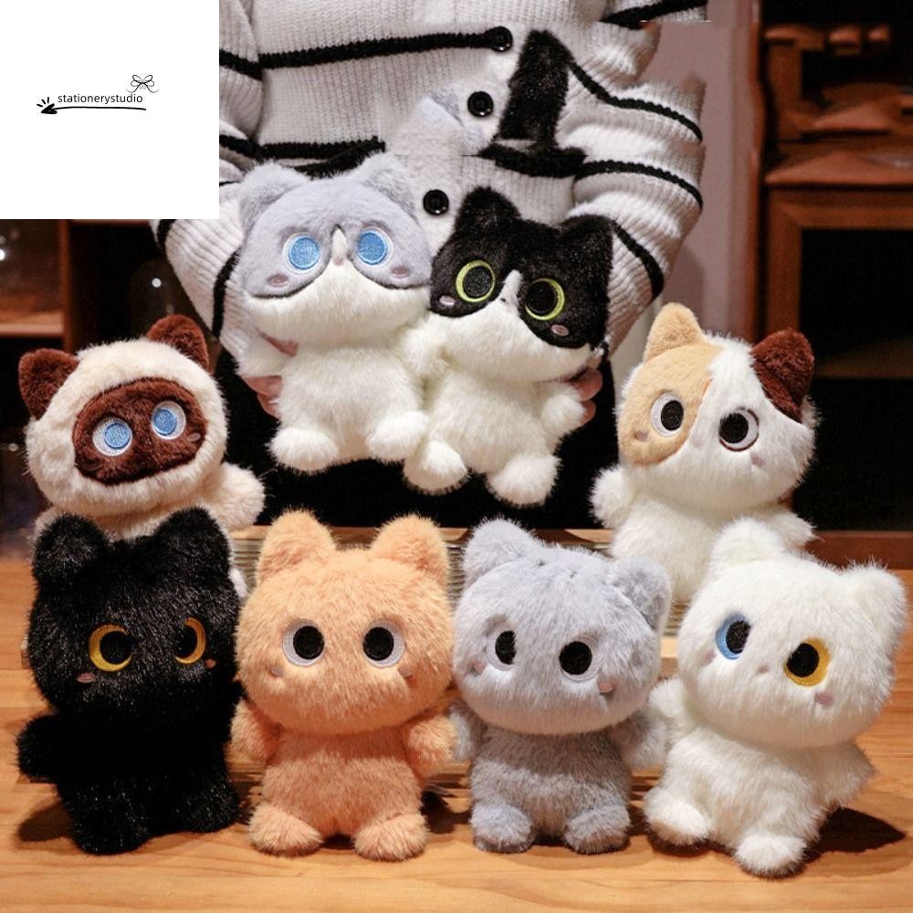 STATIONERYSTUDIO Ragdoll Cat Plush Toy, Cow Cat Siamese ลูกแมวสีส้มตุ๊กตาแมว,เดสก์ท็อปตกแต่ง 20 ซม.ตุ๊กตาขี้เกียจ Heterochromatic ตุ๊กตาแมวเทศกาล Party Decor
