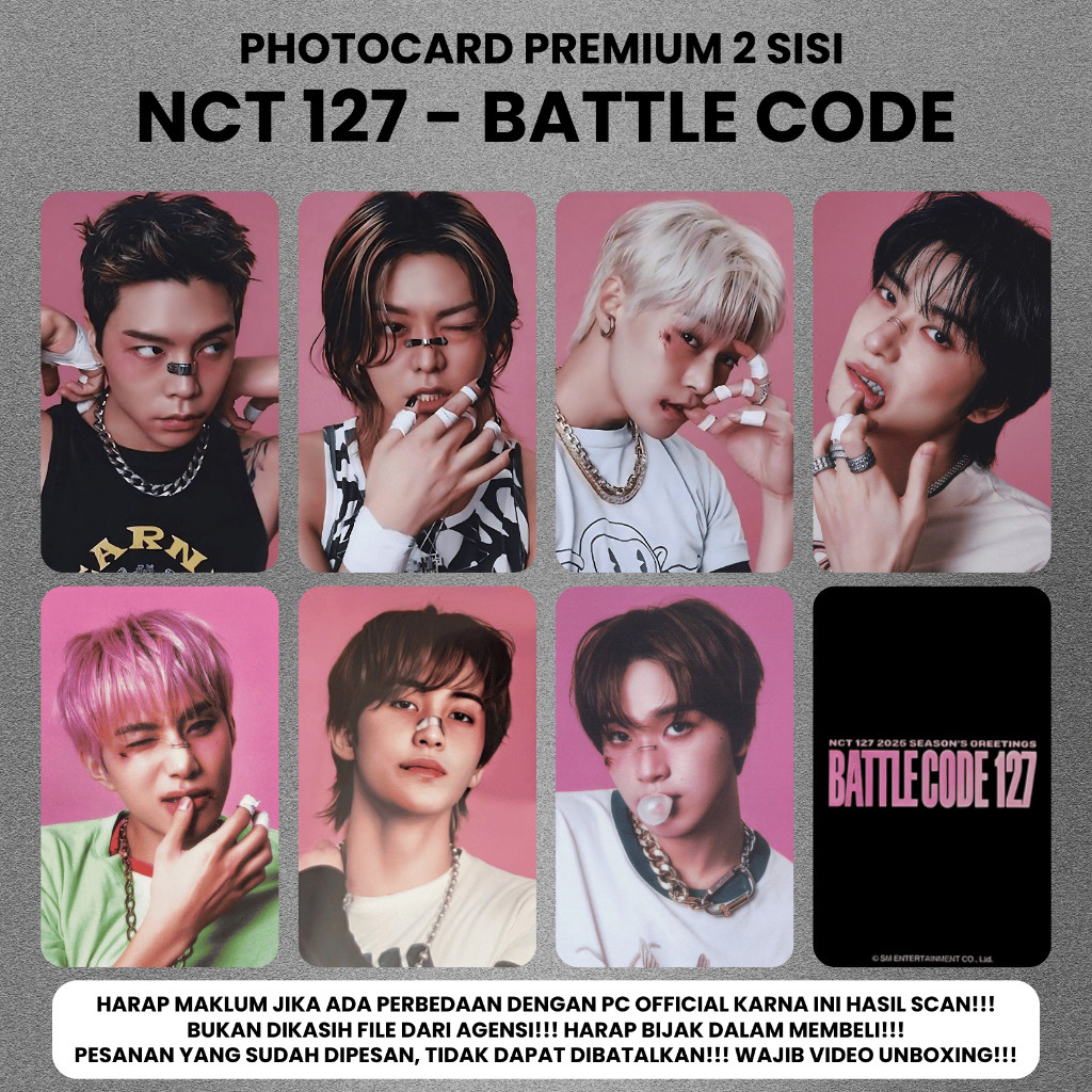(CONTENTS 7 ชิ้น) Photocard NCT127 SEASON GREETING 2025 BATTLE CODE - PC 2 ด้านข้าง KPOP Premium Pho