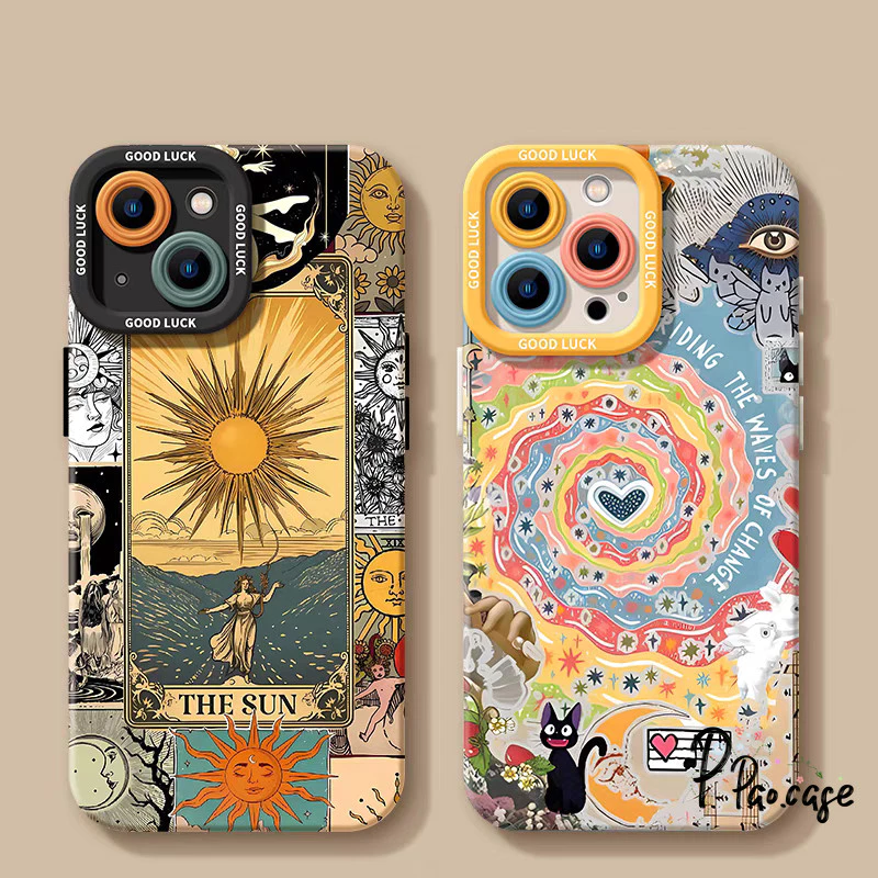 สำหรับ IPhone 15 16 11 14 13 12 Pro Max 7 8 14 16 15 Plus XR XS X Max SE2020 เคส Vortex สุดสวยสไตล์เรโทรเกิร์ล