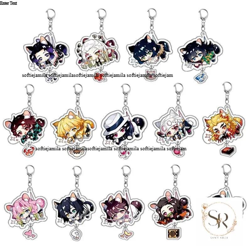 ใหม่อะนิเมะพวงกุญแจพวงกุญแจTanjirou Kamado Nezuko Tomioka Giyuu Kimetsuไม่มีYaibaอะคริลิคพวงกุญแจน่า