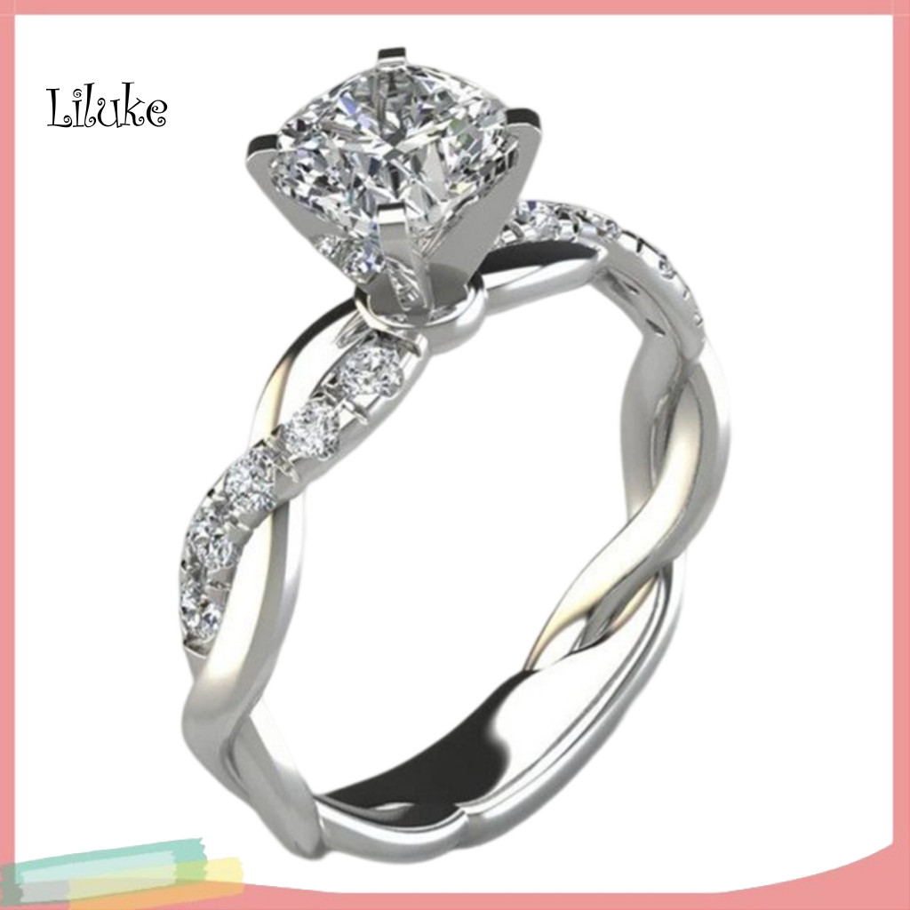 LK ตกแต่ง Lady Finger Ring เครื่องประดับหญิง Rhinestone Knuckle Circlet Twisted