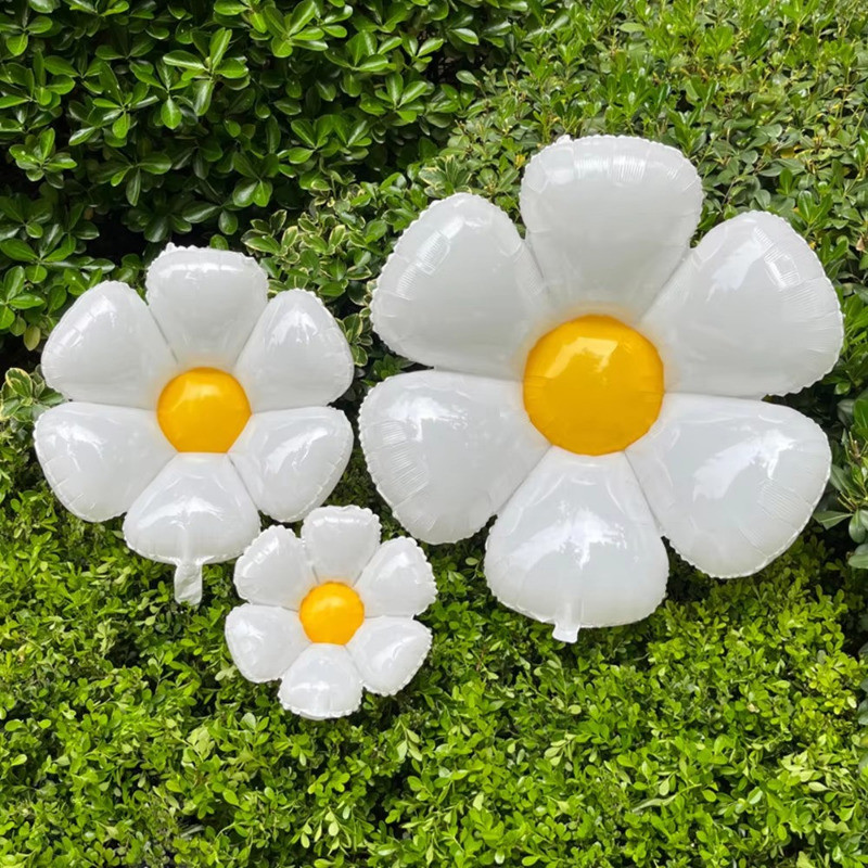 ลูกโป่งดอกไม้เดซี่สีขาว-ลูกโป่งฟอยล์ดอกทานตะวันหลายขนาด-เดซี่ลีลาวดีธีมฮาวายฮีเลียมบอล-บ้านงานเลี้ยงวันเกิดเด็กอาบน้ําตกแต่ง - รูปที่ 5