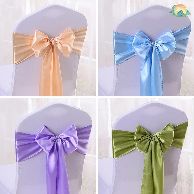 [TO] Colourful Sa Sash งานแต่งงานคุณภาพสูงเก้าอี้โบว์สําหรับเก้าอี้ครอบคลุม Sash Birthday Party โรงแรมแสดงตกแต่งขายส่ง TH
