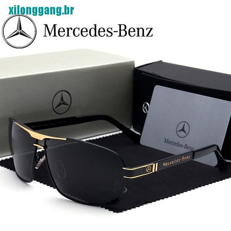 แว่นกันแดดโพลาไรซ์ Mercedes Benz ใหม่สําหรับผู้ชายแก๊งโลหะคลาสสิก