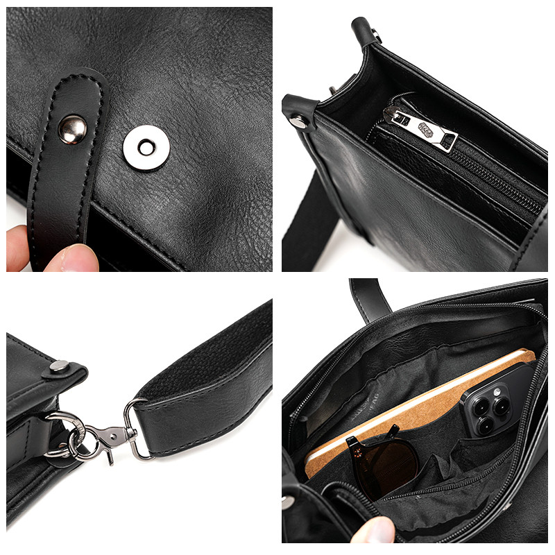 Sunwish -ETONWEAG - No.YH3815 2024 Classic Large Vintage Messenger Bag Men Leather Sling Bag