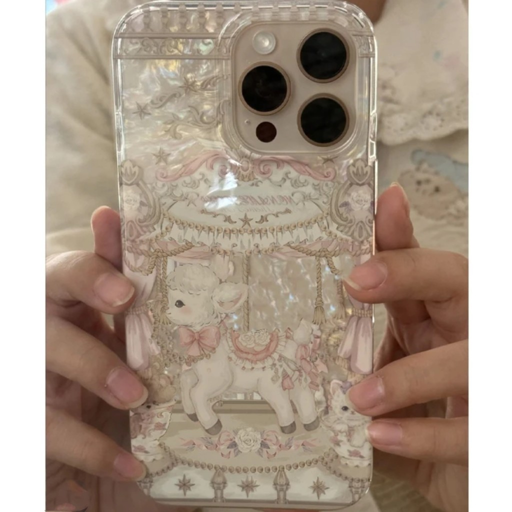 รูปแบบเปลือกแกะน้อยน่ารักเหมาะสําหรับ Apple 16/15promax เคสโทรศัพท์ 14/13/12 เคสนิ่ม XR/XS โปร่งใส 7p เคสโทรศัพท์