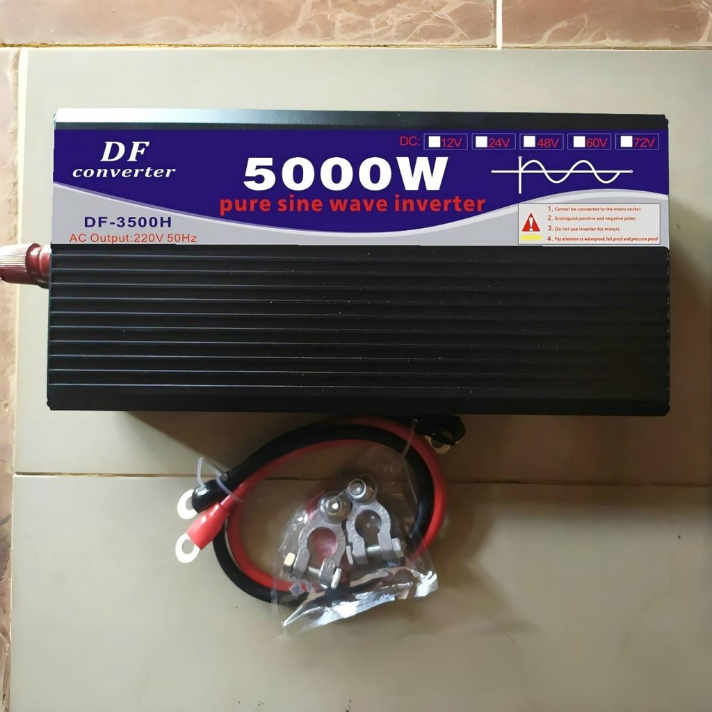 DF5000W อินเวอร์เตอร์ 220W เครื่องแปลงไฟ 4USB หม้อแปลงไฟ 12v to 220v อินเวอร์เตอร์ไฮบริด เครื่องแปลง