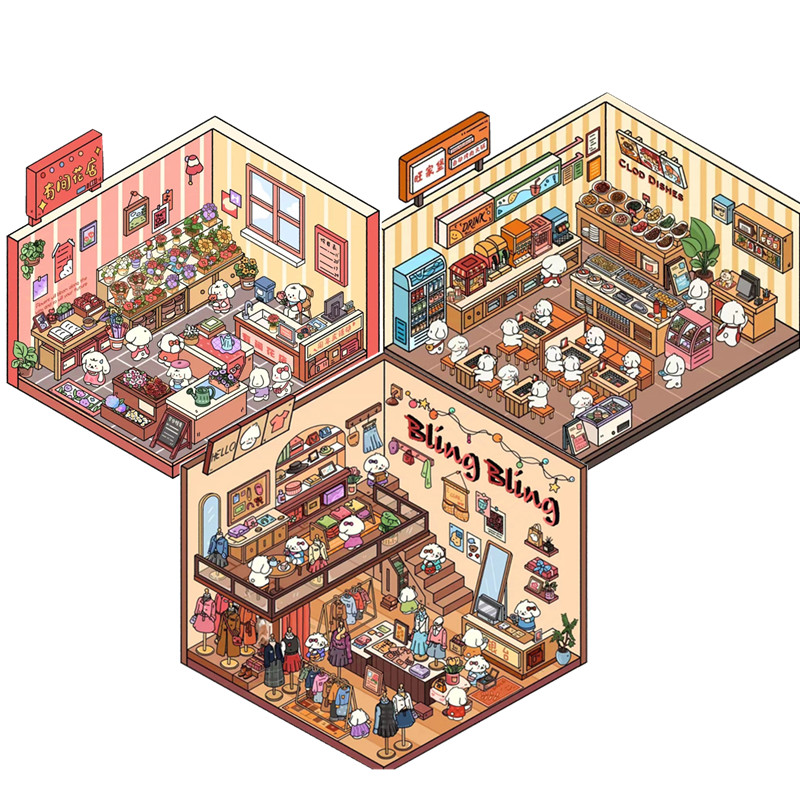 Sugarsticker Puppy Stores 3 รูปแบบสติกเกอร์สติกเกอร์กันน้ํากระดาษ Scrapbooking วัสดุสมุดภาพชุด
