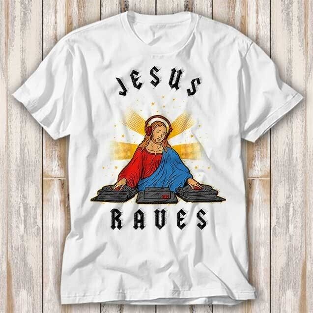 Summer Vibes Dj Jesus Raves Music T-Shirt - Mens Top Tee For Fun Times