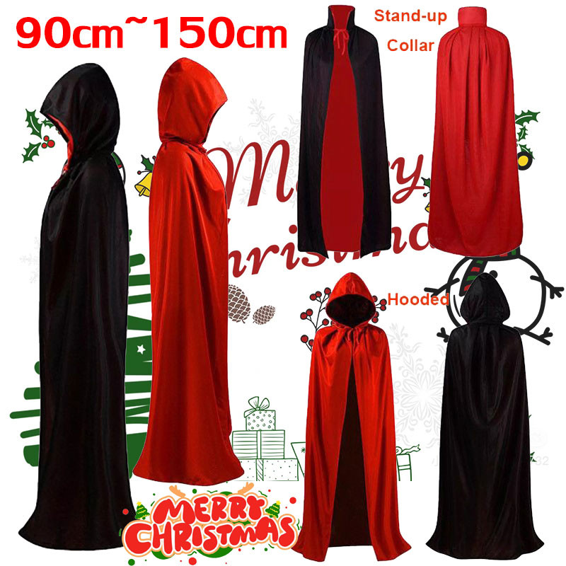 COD Tiktokแน 90-150cm เด็กผ้าคลุมยาว เสื้อคลุมชุดแม่มดสำหรับงานปาร์ตี้คริสต์มาสฮาโลวีนคอสเพลย์แฟนซีชุด เสื้อคลุมแดร็กคิว