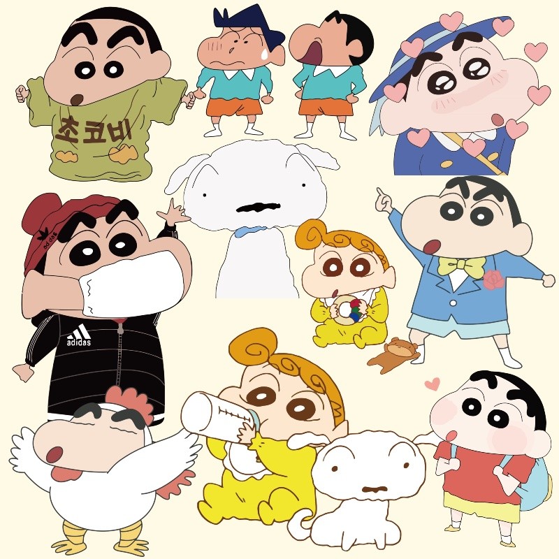 Crayon Shin chan การ์ตูนการพิมพ์การถ่ายเทความร้อน DIY เสื้อผ้าสติกเกอร์ผ้าล้างทําความสะอาดได้ Hot Stamping สติกเกอร์ตกแต่ง