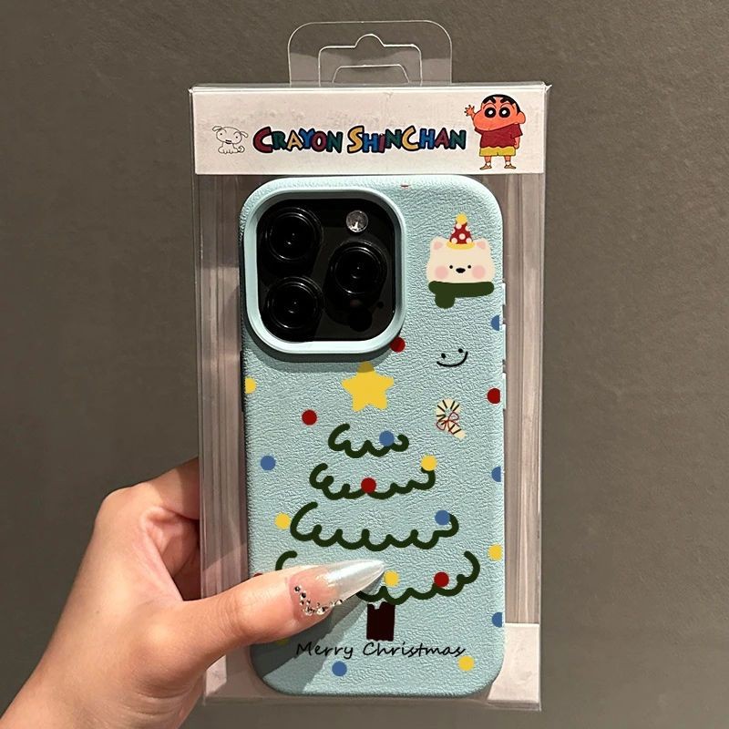 เรียบง่ายและน่ารัก Warm ฤดูหนาว Polka Dot ต้นคริสต์มาสทาสีขนาดใหญ่ Anti-fall เคสโทรศัพท์ IPhone สําหรับ 11/12/13Pro 7/8 Plus XSMAX IPhone14/15Promax 16 X/xs XR