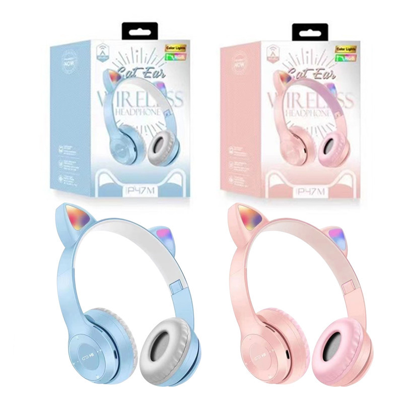 หูฟังบลูทูธ ไร้สาย หูฟังครอบหู หูแมว สเตอริโอบลูทูธ5.0 ใช้ได้ทั้งคอมและมือถือ