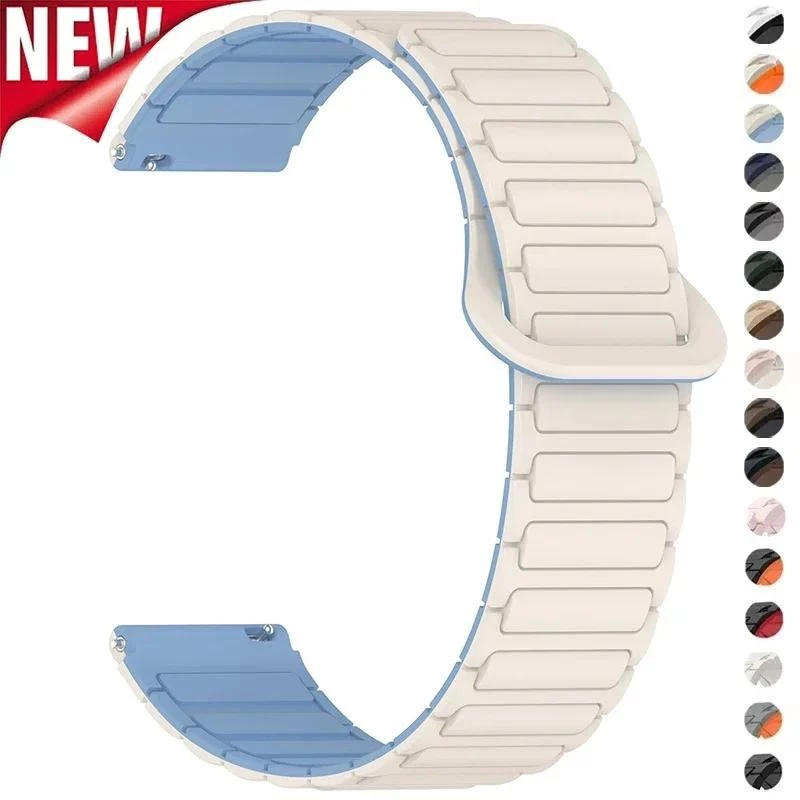 18 มม.20 มม.22 มม.แม่เหล็กสําหรับ Samsung Galaxy Watch 7 6 5 4 5Pro 6 4Classic ซิลิโคน Loop สําหรับ Huawei Watch GT5 5Pro 46 มม.