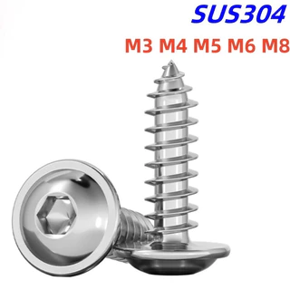 [RL] M3-M8 สกรูเกลียวปล่อยหัวแฉกหกเหลี่ยม สแตนเลส 304 ทนทาน ไม่เป็นสนิม M5 M6 Stainless Steel Hexagon Self-Tapping Screw