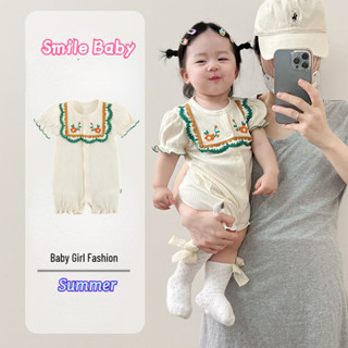 ชุดรอมเปอร์ แขนสั้น ปักลายดอกไม้ สไตล์จีน เหมาะกับฤดูร้อน สํ…