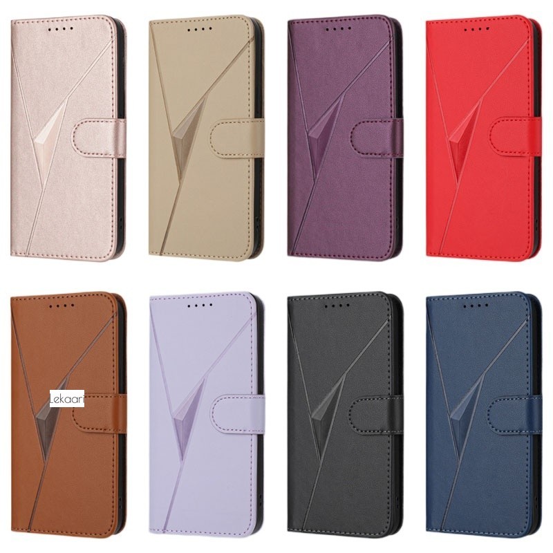 Simple Flip Case Vivo V60 V50 V40 V30 V29e V29 V27 Y29 Y29s Y04 Y17 Y15 Y51 Y31 Y51A Pro Lite Y200 Y300 5G กระเป๋าสตางค์หนังฝาครอบผู้ถือบัตรแม่เหล็กปลอก - รูปที่ 7