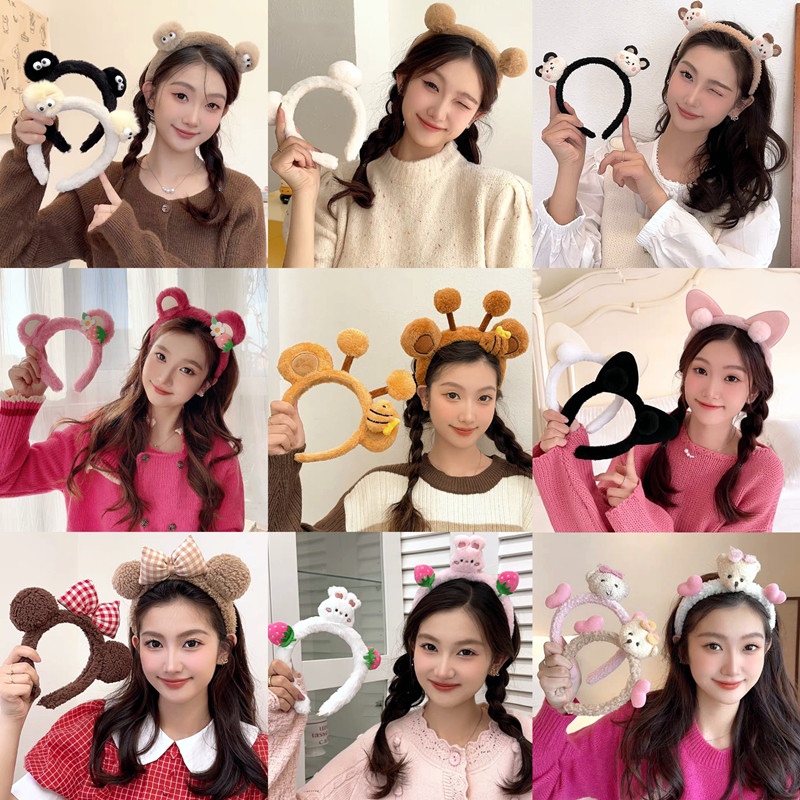 เครื่องประดับแฟชั่นการ์ตูนตุ๊กตา ชม. วงการบิน สําหรับผู้หญิงหมีหูกระต่ายกบ ชม. วงการบิน สําหรับสาว2024ล่าสุดอุปกรณ์ผม